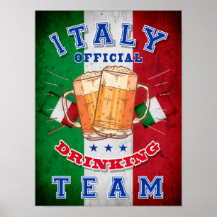 Poster Equipe Oficial do Bebendo da Itália. Cerveja engra