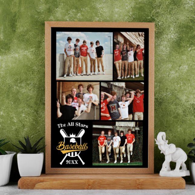 Poster Equipe personalizada de nome de colagem de fotos d (Criador carregado)