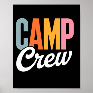Poster Equipe retrô de acampamento verão acampamento amig