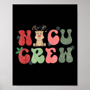 Poster Equipe Retro Nicu Luzes de Natal Rena Neonatal