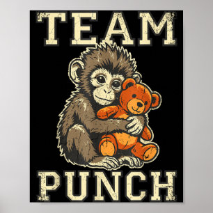 Poster Equipe soca macaco bebê e meme de brinquedo de pel