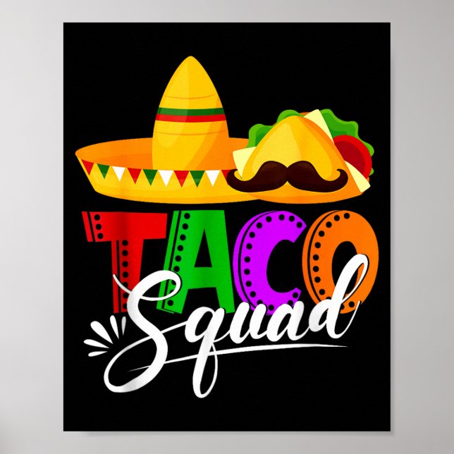 Poster Equipe taco cinco de mayo engraçado comida mexican (Frente)