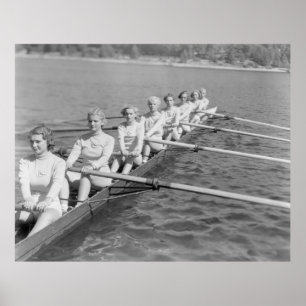 Poster EQUIPE Vintage, sport, row, time, boat, retro, c