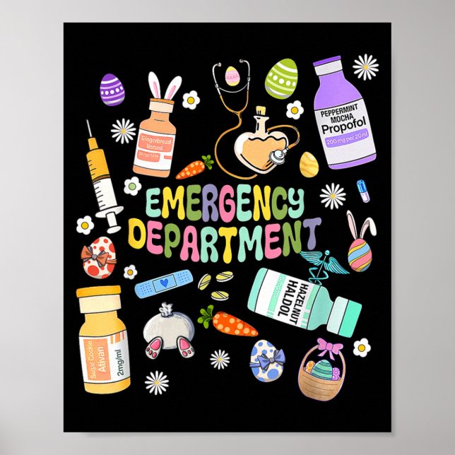 Poster Er Easter Nurse Crew Easter Day Emergency Room Nur (Frente)
