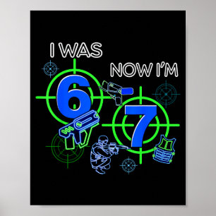 Poster Era 6 7 engraçado 67 seis sete meme laser tag aniv