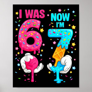 Poster Era 6 7 Gotejando Gota Sorvete Aniversário Meninos