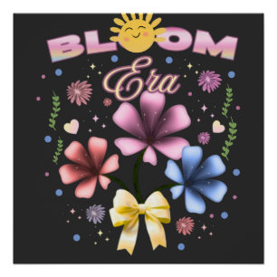 Póster Era Bloom Encantador Estética Floral de Verão Coqu
