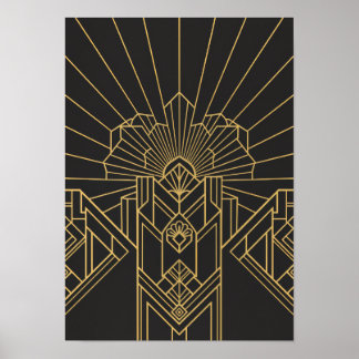 Poster Era Dourada Arte da Meia-Noite Cartaz de Arte Geom