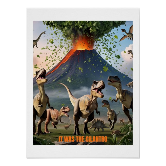 Póster Era o Cilantro - Dinossauro Engraçado (Frente)