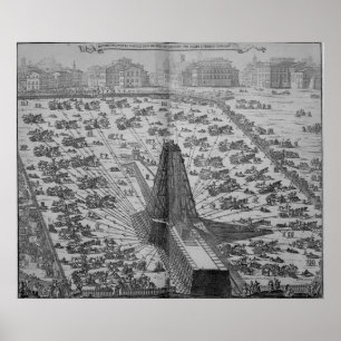 Póster Erecendo o antigo Obelisco Egípcio