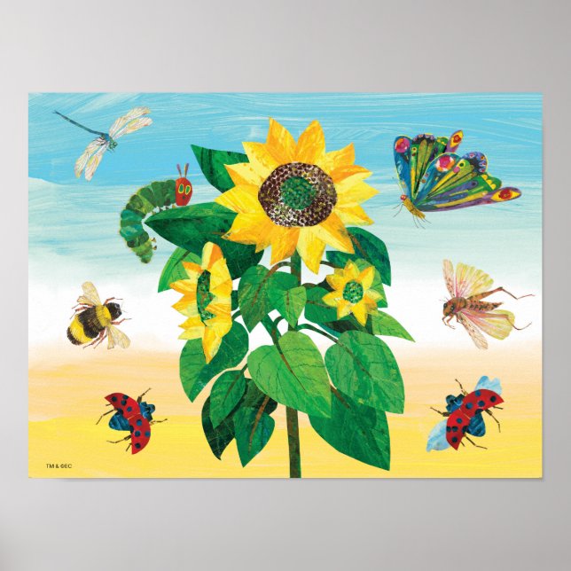 Poster Eric Carle | Cena de Flor do Jardim (Frente)