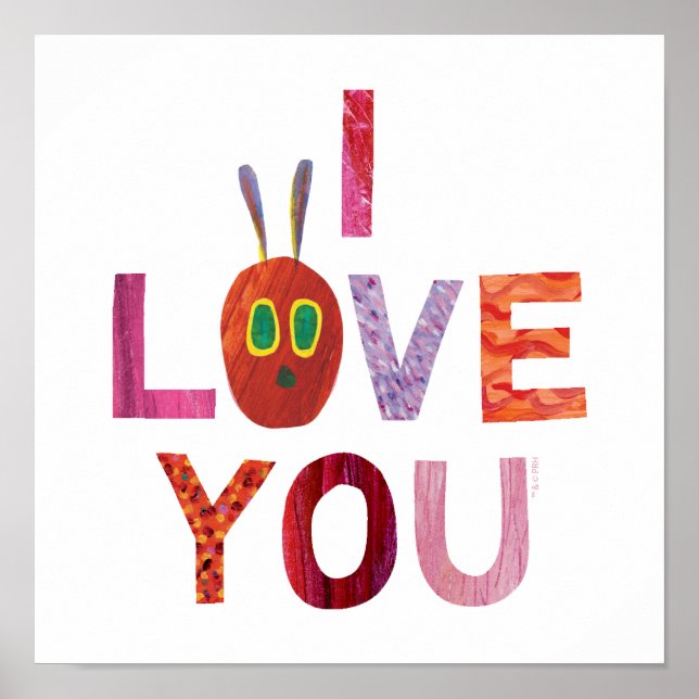 Poster Eric Carle | Lagarta Eu Te Amo (Frente)
