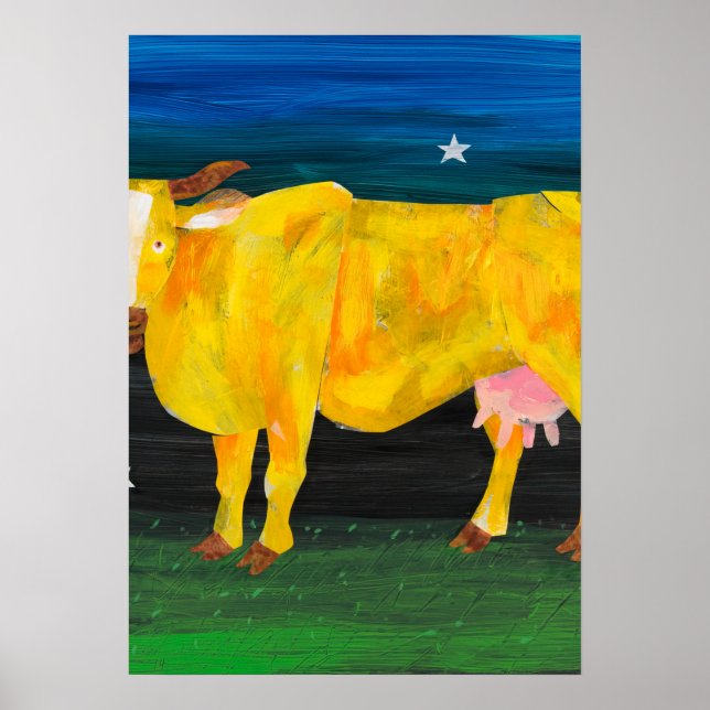 Poster Eric Carle - Vaca no Amarelo (Frente)