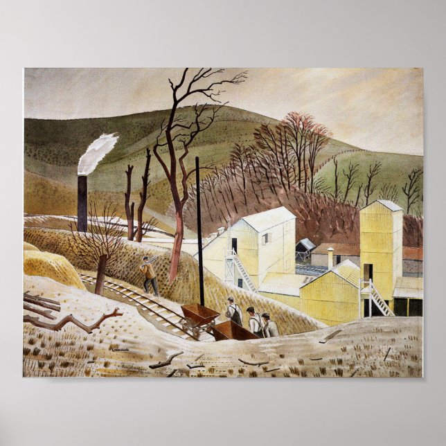 Poster Eric Ravilious - Cement Works No 2 (Frente)