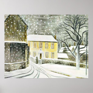 Poster Eric Ravilious - Hallstead Road em Snow,