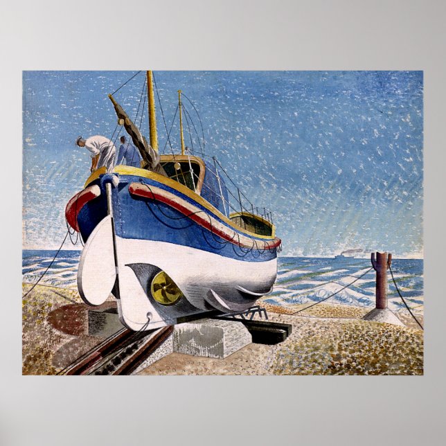 Poster Eric Ravilious - Lifeboat, (Frente)