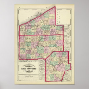 Poster Erie, Crawford, condados de Venango