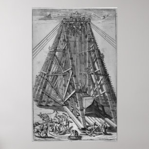 Poster Erigindo o Obelisk egípcio antigo