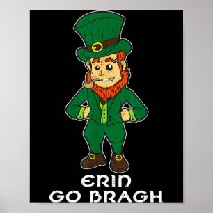 Poster Erin Go Bragh Irlanda Para Sempre Camisa de Leprec