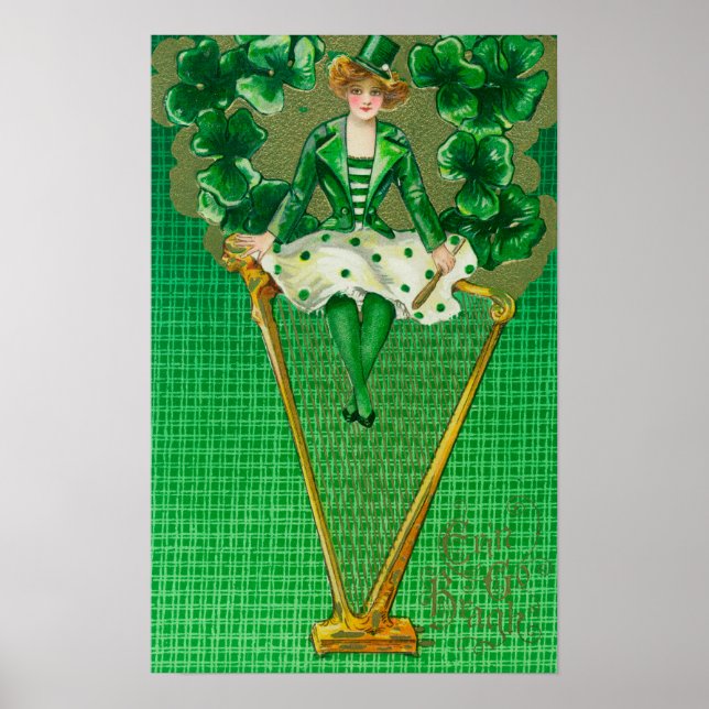 Poster Erin Go Bragh Woman em Harp Scene (Frente)