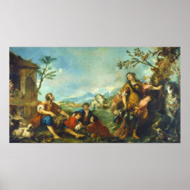 Poster Erminia e os Pastores - Guardi Cartaz de Arte Fina