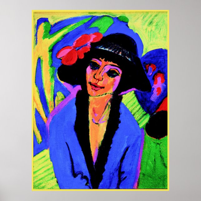 Poster Ernst Ludwig Kirchner pintura, Retrato de Gerda (Frente)