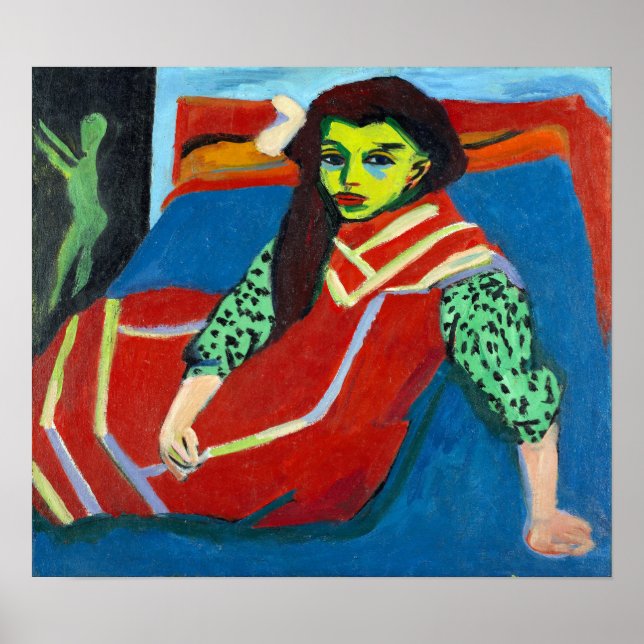 Poster Ernst Ludwig Kirchner Seated Girl Fränzi Fehrmann (Frente)