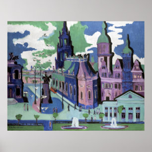 Poster Ernst Ludwig Kirchner View de Dresden Schlossplatz