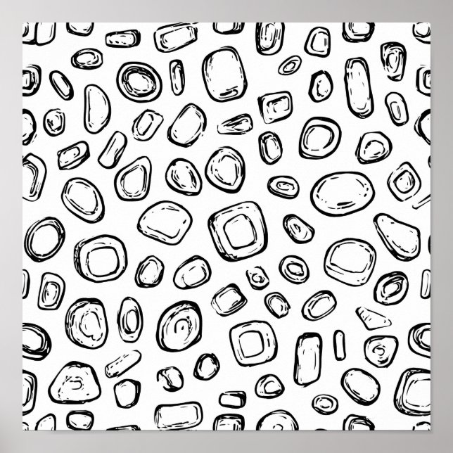 Poster Eroded Copper Object Decoupage Template Line Art (Frente)