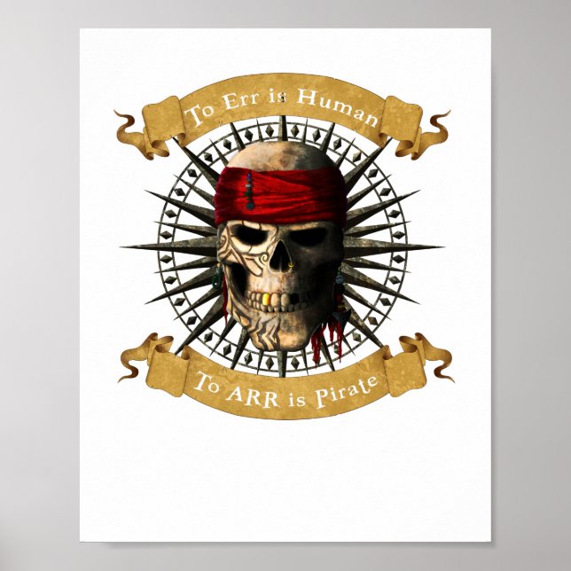 Poster Err É Humano A ARR é Pirata, Jolly Roger (Frente)