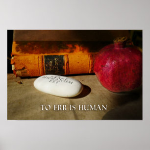 Poster Errar é humano. Errrrara Humanum Est. Latim.