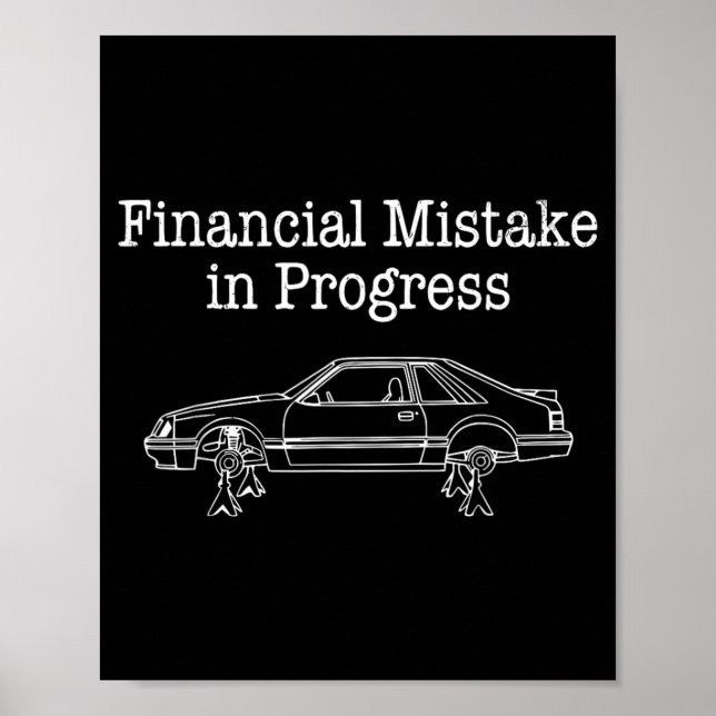Poster Erro Financeiro em Andamento Mecânico de Carro Eng (Frente)