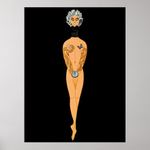 Poster Erté - A Carta I do Conjunto Alfabeto, 1976