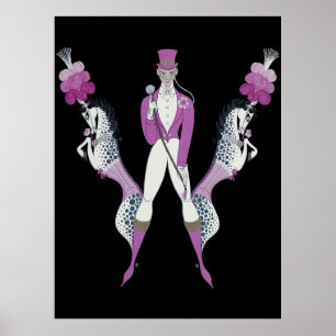 Poster Erté - A Carta W do Conjunto Alfabético, 1976