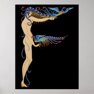 Poster Erté - A letra F do Conjunto Alfabeto, 1976