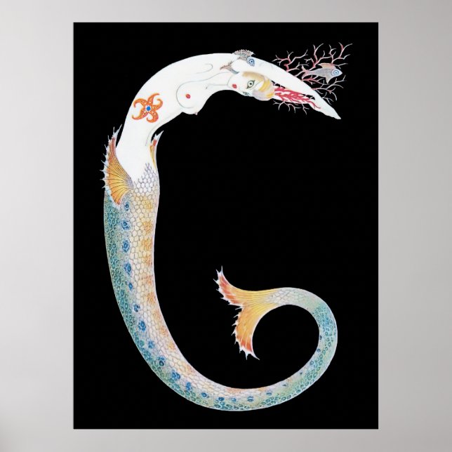 Poster Erté - A letra G do Conjunto Alfabético, 1976 (Frente)