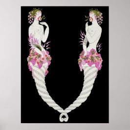 Poster Erté - A letra V do Conjunto Alfabeto, 1976