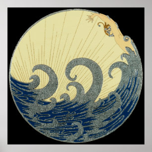 Poster Erté - A Onda [Versão Noturna]