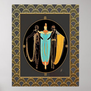 Poster ERTE Art Deco Três Damas
