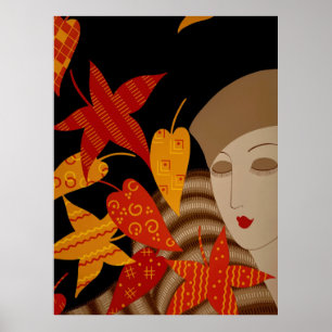 Poster Erté - As Estações, Outono [Noite]