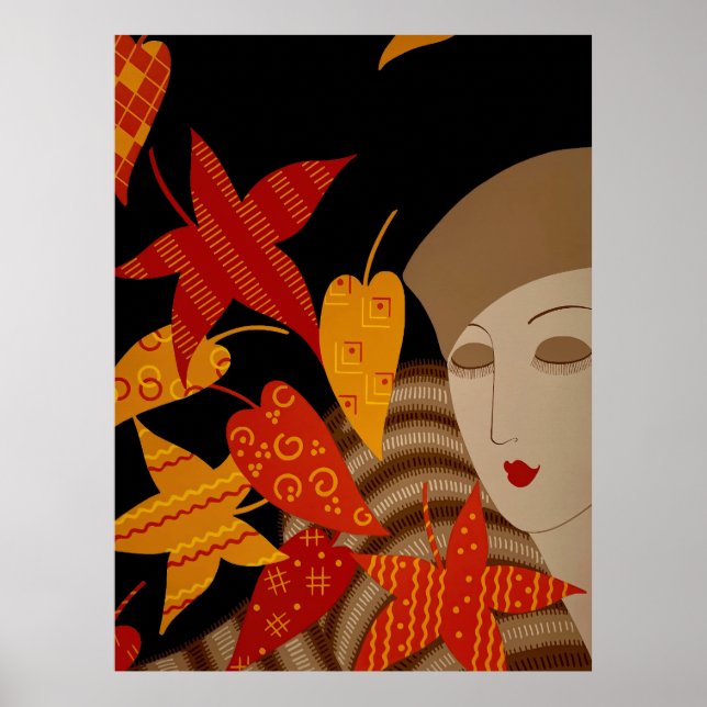 Poster Erté - As Estações, Outono [Noite] (Frente)