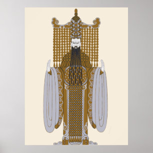 Poster Erté - design de fantasia para um mandarim, Aladin