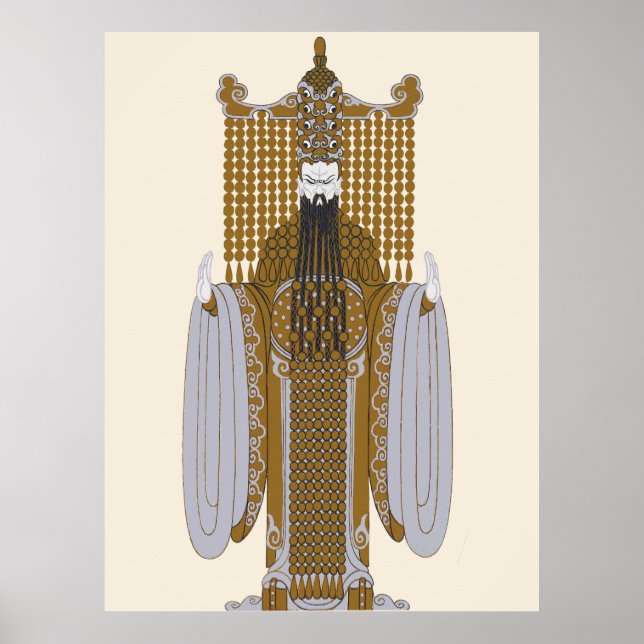 Poster Erté - design de fantasia para um mandarim, Aladin (Frente)