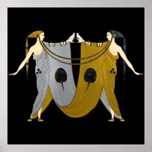 Poster Erté - Legends Suite, Sisters [Versão Noturna]