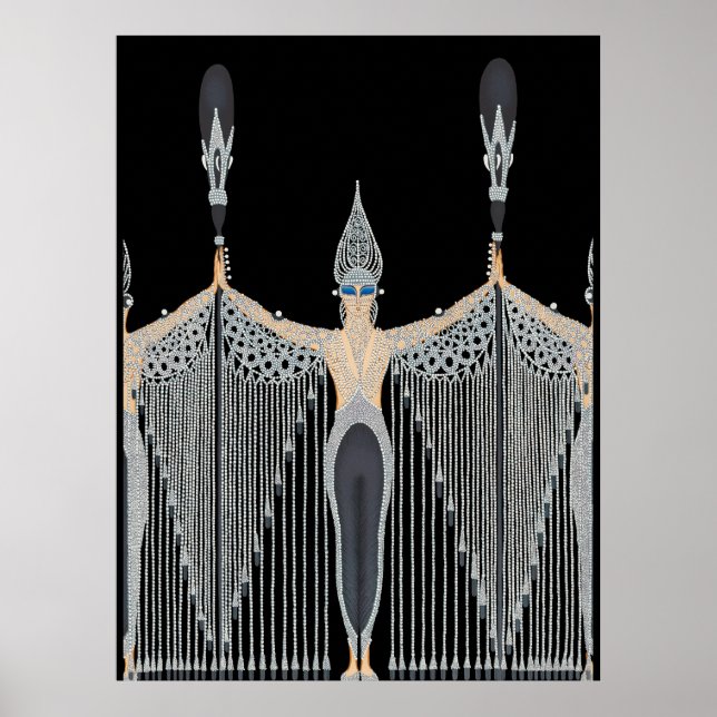 Poster Erté - Les Bijoux de Perle [Preto] (Frente)