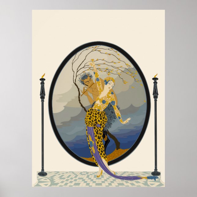 Poster Erté - Mulher e Satyr (Frente)