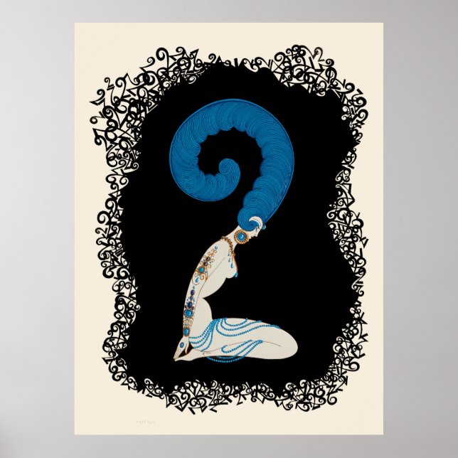 Poster Erté - O Numerals Suite, O Número 2 (Frente)