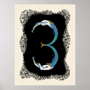 Poster Erté - O Numerals Suite, O Número 3
