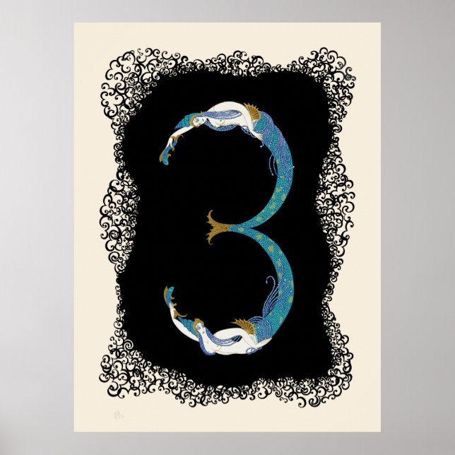 Poster Erté - O Numerals Suite, O Número 3 (Frente)