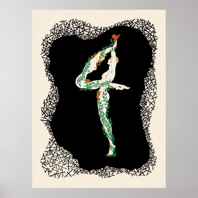 Poster Erté - O Numerals Suite, O Número 4 (Frente)